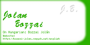 jolan bozzai business card